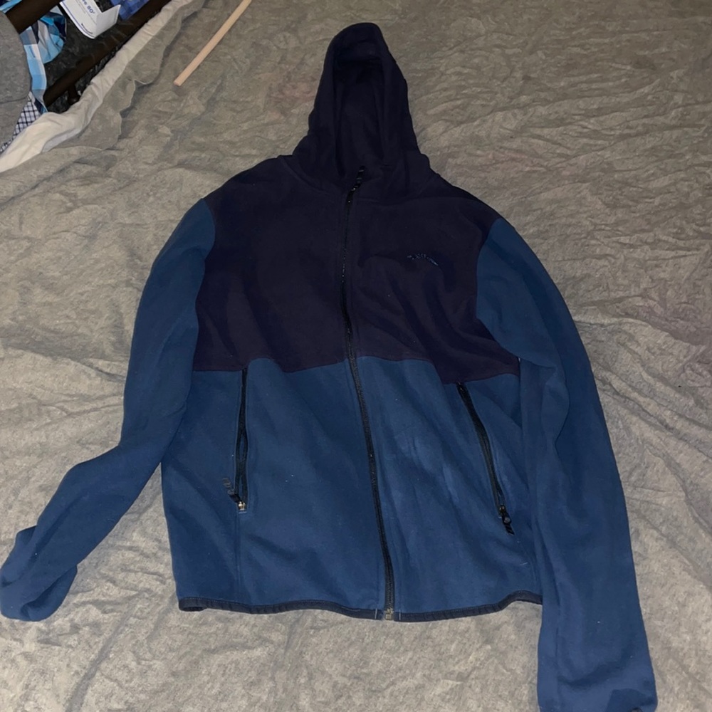 The North Face Blue and Navy Zip front Hoody size medium